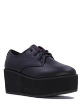 Yru Étrange Culte Cvlt Stomp Lo Noir Punk Rockabilly Femmes Compensé Chaussures