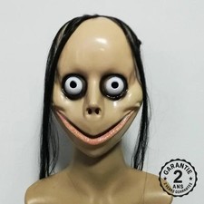 Masque d’Halloween Cosplay Animé Femme Fantôme Yeux Globuleux Effrayant Horreur