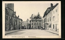 CPA Dieuze /Lothringen, l'Églisenplatz 