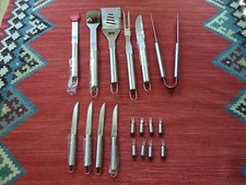 NEW 18 Piece Stainless Steel Serving Tools BBQ Parties Outdoor Cooking - NO CASE