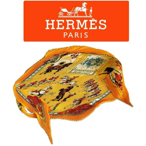 Foulard soie plissé herms - foulard, en