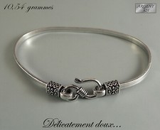BEAU Bracelet Snake plat en Argent Massif 925 - B-AR-59  - 19,5 cm