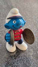 N°20495 FIGURINE SCHTROUMPF FANFARE CYMBALES  MUSICIEN