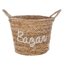 Panier en Osier Brodé "Bazar"