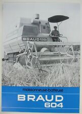 prospectus brochure Moissonneuse batteuse BRAUD 604 tracteur combine Schnitter 