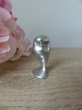 Sculpture chouette en étain, chouette stylisé miniature en étain, collection