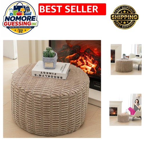 Elegant round pouf - elegant,
