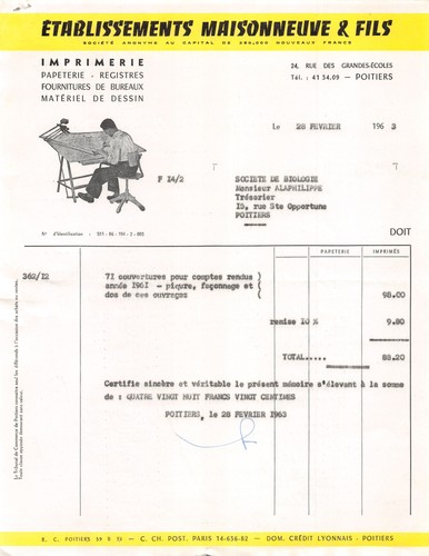 1963 imprimerie papeterie - imprimerie,