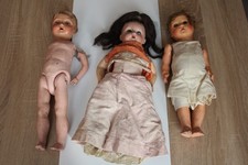 Lot de 3 poupées anciennes