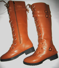 BOTTES D’ÉQUITATION MONTANTES A LACETS POUR HOMME T43 CARAMEL NEUVES