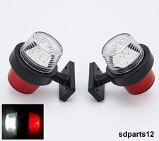 2 Feux de Gabarit d'Encombrement LED 12-24V Blanc Rouge Latéraux Camion Remorque