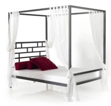 Lit à baldaquin en fer forgé, modèle Roma 160x200