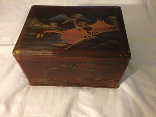 Antique wooden box made - , in