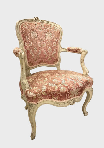 Fauteuil peint époque louis - fauteuil,