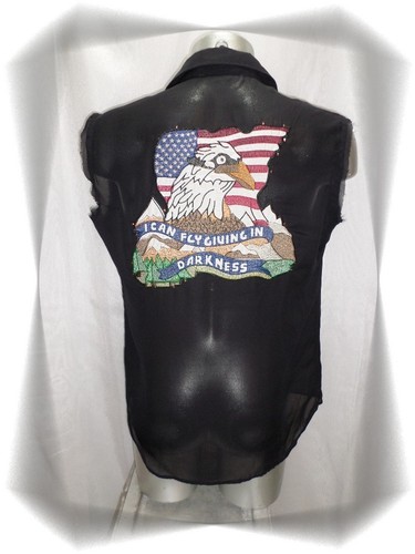 Chemise biker voile noir - voile,