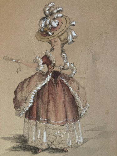 Beau dessin 1920 gouache encre - beau,
