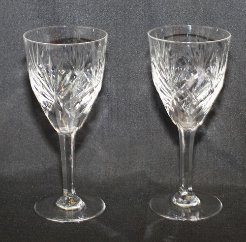 Deux verres pied cristal - deux, en