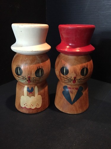 B23 vintage wood kitty cat - b23),