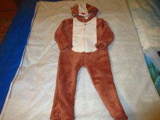 combinaison pyjama à capuche vert baudet fourrure à tete de renne 3 ans