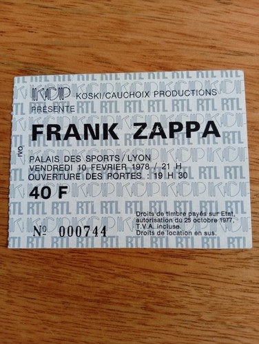 Frank zappa billet concert - zappa,