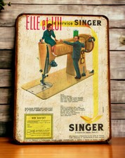 Plaque métal Singer Elle et Lui