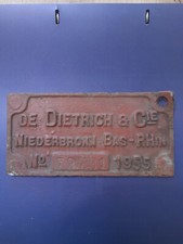 Plaque de Wagon de Dietrich. Nieederbronn. 1955.