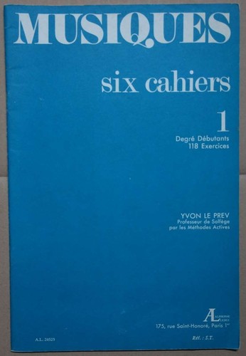 Musiques six cahiers yvon - musiques,
