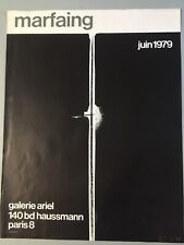 Très Belle Affiche Marfaing Galeries Ariel Paris 1979 Art Abstrait Abstraction