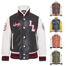 Enfants Bomber Veste Cuir