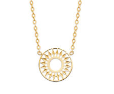 Collier en Plaqué Or 18 carats - Pendentif Rond Ajouré Filigrane Rosace