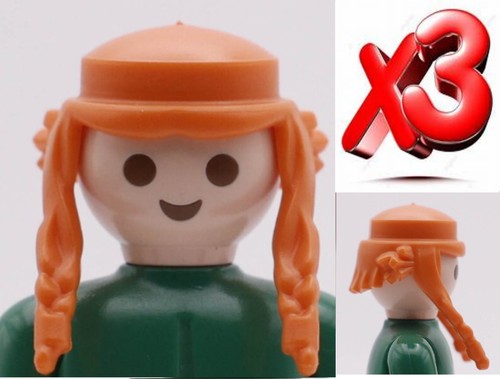 Playmobil perruques tresses - x3,