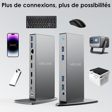 Station d'accueil Displaylink, Station d'accueil Universelle USB C, Wavlink UG69