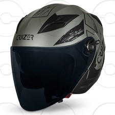 Casque jet moto scooter CRUIZER DRAX noir GRIS graphisme homologué double visièr