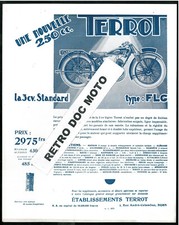 ORIGINAL Prospectus TERROT 250 cc FLG Feuillet Publicitaire années 30 Catalogue