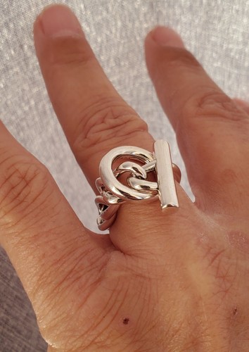 Bague chaînette argent - bague, en