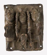 Plaque de Palais royale Bini Edo Nigeria Benin Bronze Art africain 16x14cm  724