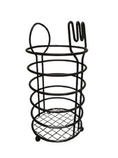 Panier range couverts noir métal - H21cm x Ø11cm