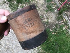 MESURE à GRAIN Ancienne en BOIS DEMI -LITRE  XIXème