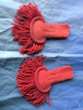 paire d'épaulettes laine écarlate d'infanterie, cuirassier, dragon second empire