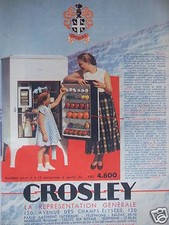 PUBLICITÉ 1933 CROSLEY LE