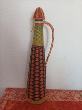 Bouteille scoubidou vintage Hauteur  43 Cm