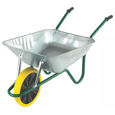 Brouette de jardin à roue anti crevaison galvanisée 85L. Construction, travaux