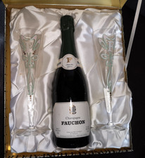 COFFRET LUXE CHAMPAGNE BRUT 75Oml  FAUCHON ET DEUX FLUTES PERSONNALISEES FAUCHON