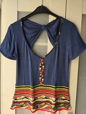 OLIVIER PHILIPS Haut bleu marine Broderies soyeuses  Taille 42 