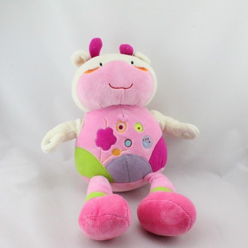 Doudou vache rose blanche