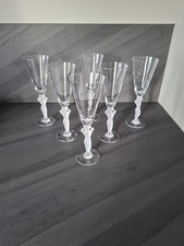 6 SUPERBE ANCIENNE Flutes Verres à CHAMPAGNE en CRISTAL de BAYEL Bacchus Vénus
