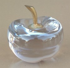Presse papier POMME CRISTAL déco bureau objet vitrine paperweight APPLE crystal
