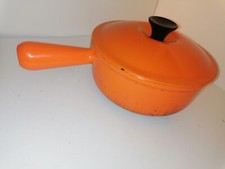  Ancienne Casserole Poêle Le Creuset 20 en Fonte Émaillée Orange