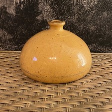 Ancien Vase Gourde Bouillotte en Terre Cuite Emaillée - Art Populaire