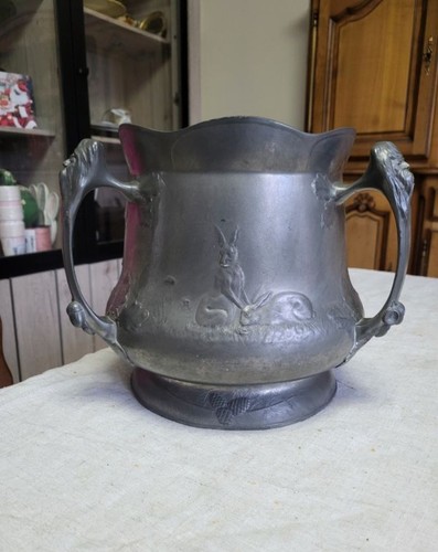 Jardinière étain art nouveau